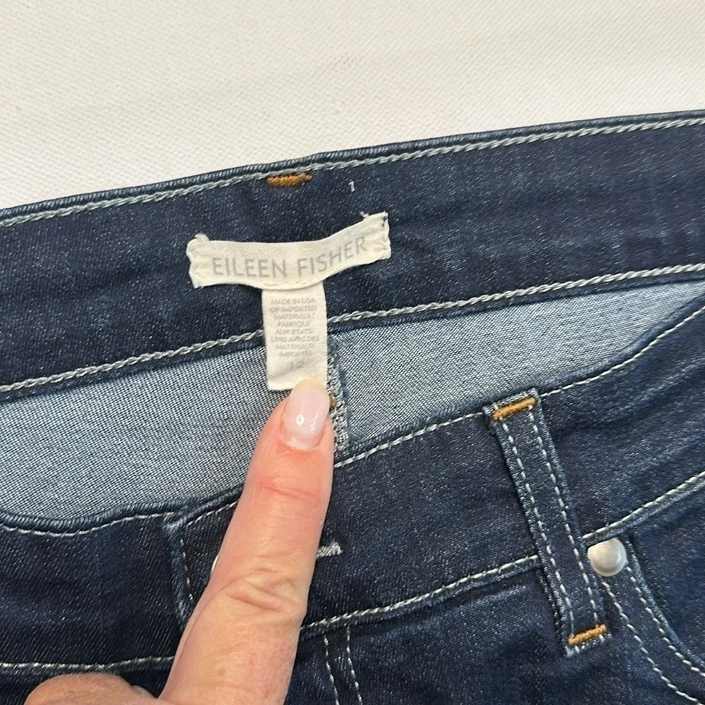Eileen Fisher Tapered Leg Stretch Denim Jeans